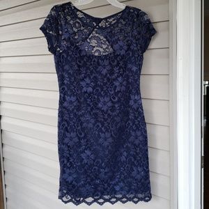 No boundaries navy lace dress